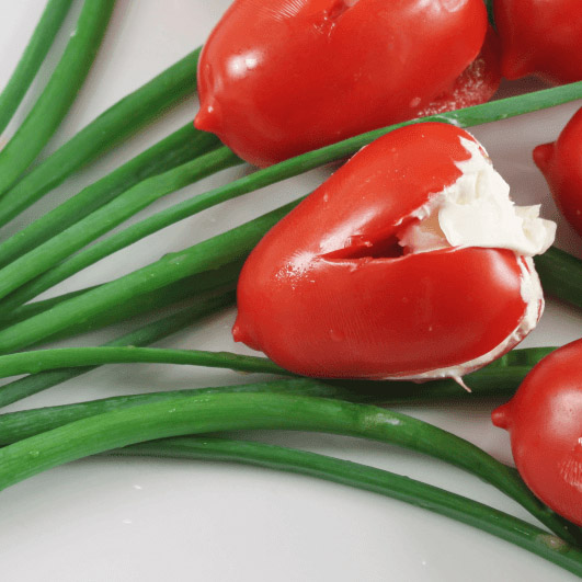 Tomates cerises au Maredsous® Double Crème et ciboulette