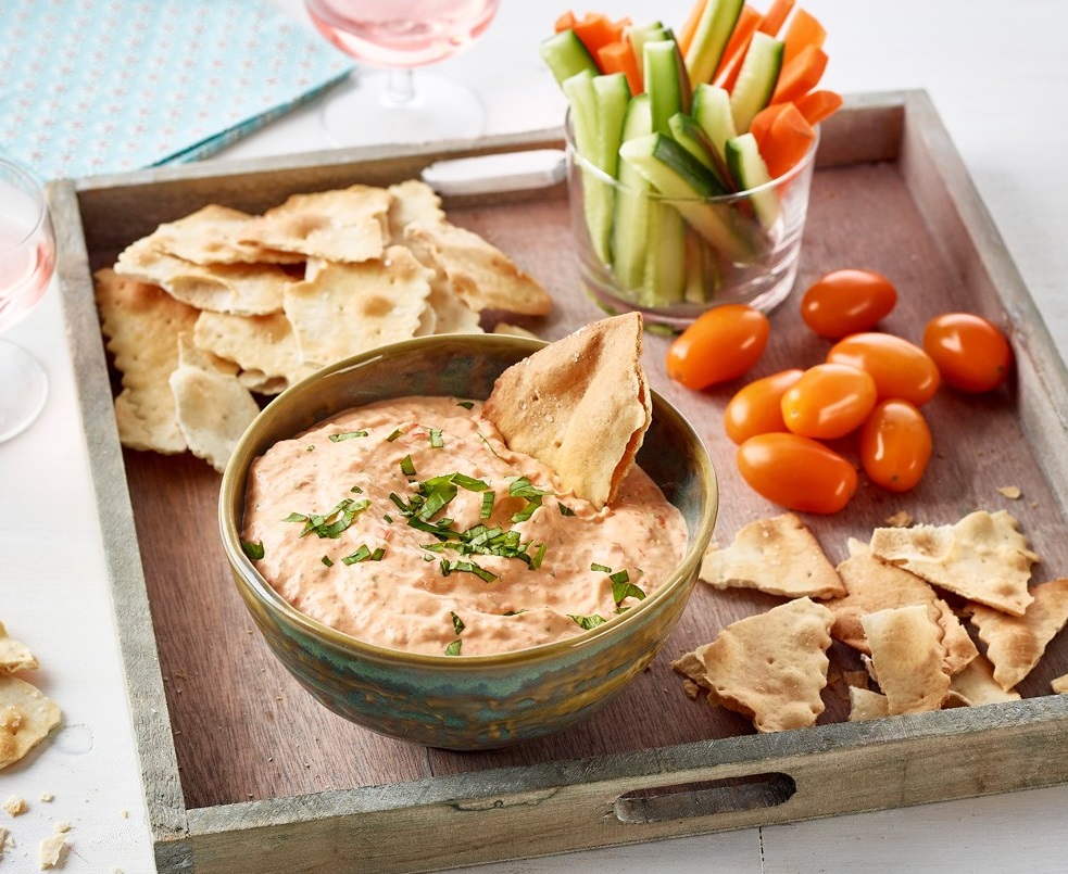 Dip van Maredsous® met Plattekaas en gegrilde paprika